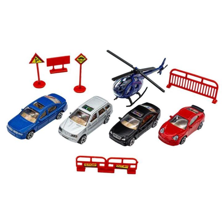 Parking Wielopoziomowy z Windą, Myjnią, Warsztatem i Stacją Benzynową – 4 Poziomy z akcesoriami | Mechaniczny garaż samochodowy