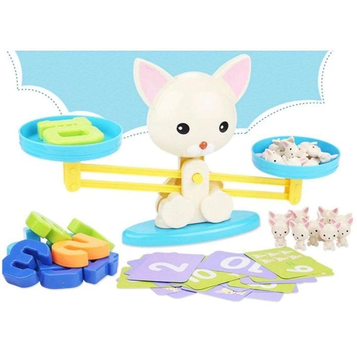 Waga Szalkowa Gra Edukacyjna z Pieskiem – Nauka liczenia ze szczeniaczkami i kartami zadań | Matematyczna zabawa w równowagę