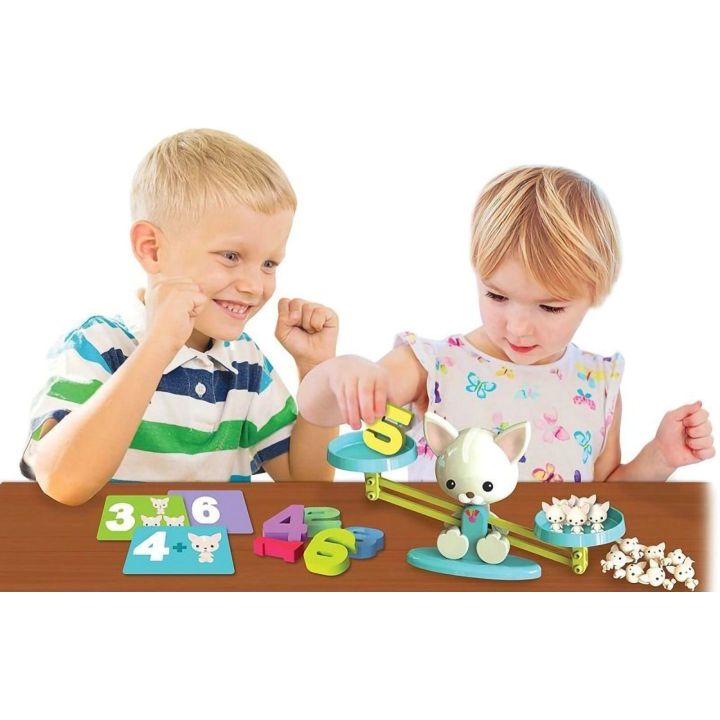 Waga Szalkowa Gra Edukacyjna z Pieskiem – Nauka liczenia ze szczeniaczkami i kartami zadań | Matematyczna zabawa w równowagę