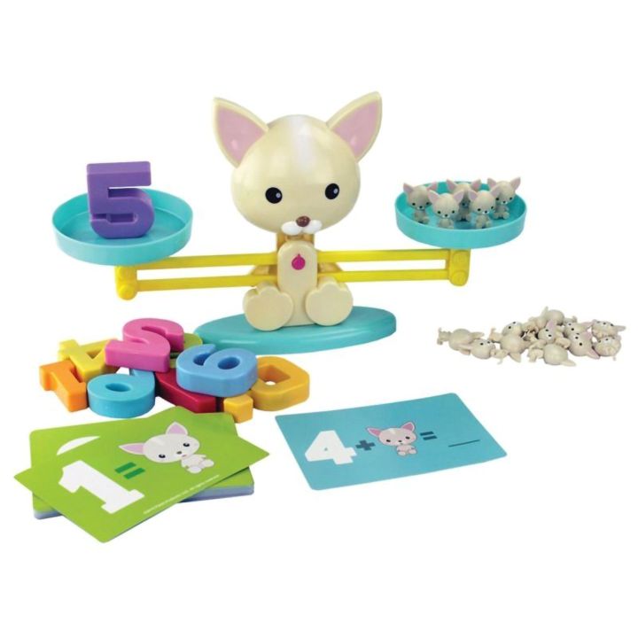 Waga Szalkowa Gra Edukacyjna z Pieskiem – Nauka liczenia ze szczeniaczkami i kartami zadań | Matematyczna zabawa w równowagę