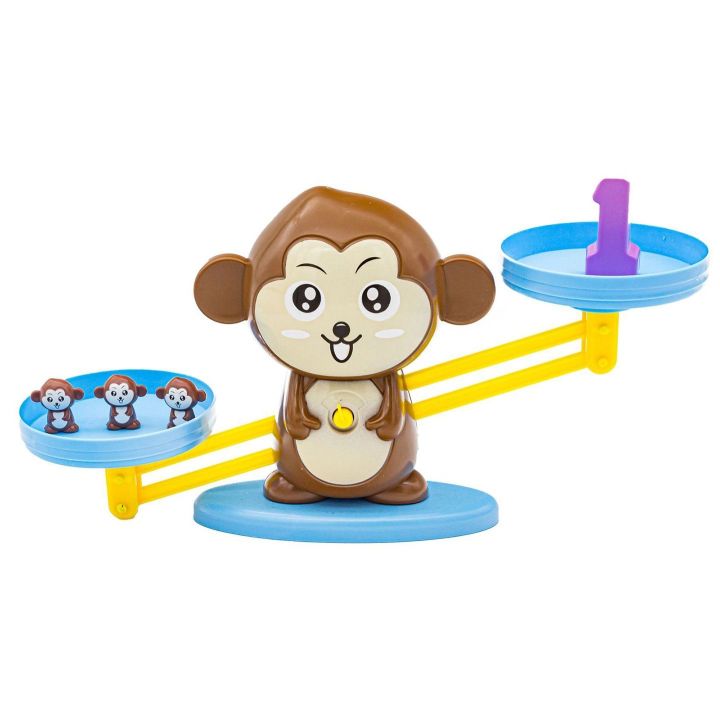 Waga Szalkowa Gra Edukacyjna z Małpką – Nauka liczenia z małpeczkami i kartami zadań | Rachunkowa zabawa dla dzieci w równowagę