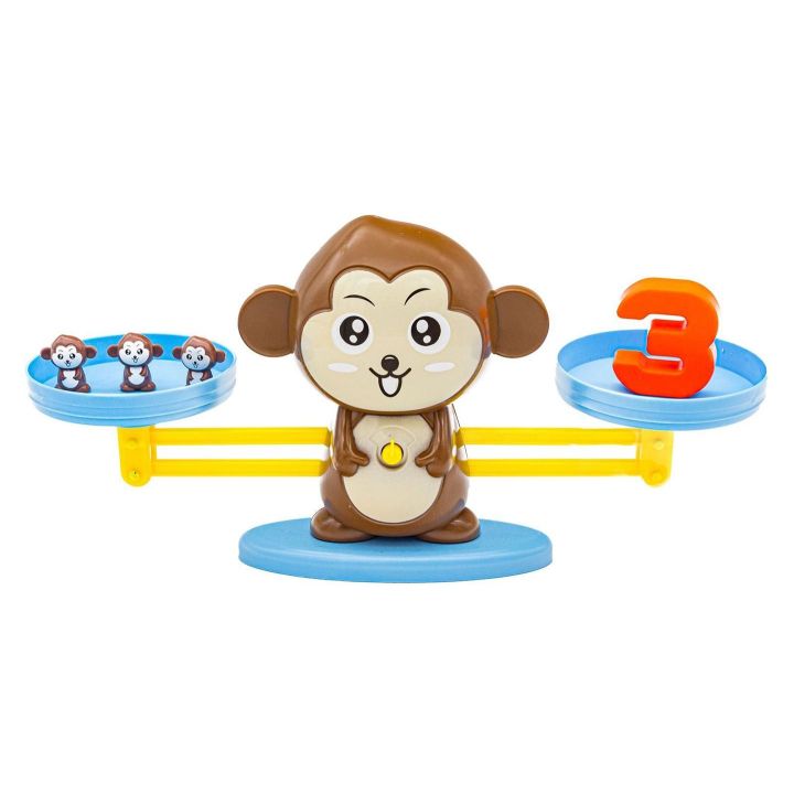Waga Szalkowa Gra Edukacyjna z Małpką – Nauka liczenia z małpeczkami i kartami zadań | Rachunkowa zabawa dla dzieci w równowagę