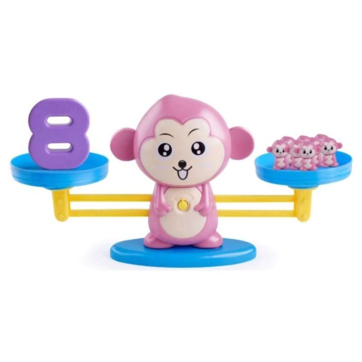 Waga Szalkowa Gra Edukacyjna z Małpką – Nauka liczenia z małpeczkami i kartami zadań | Rachunkowa zabawa dla dzieci w równowagę