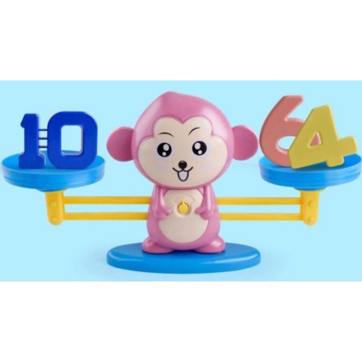 Waga Szalkowa Gra Edukacyjna z Małpką – Nauka liczenia z małpeczkami i kartami zadań | Rachunkowa zabawa dla dzieci w równowagę