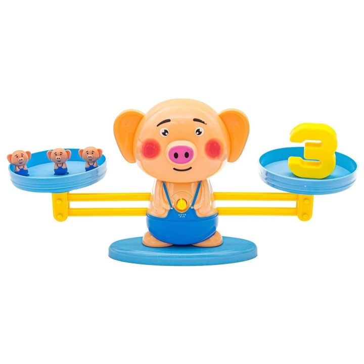 Waga Szalkowa Gra Edukacyjna ze Świnką – Nauka liczenia z prosiaczkami i kartami zadań | Nauka przez zabawę w równoważenie