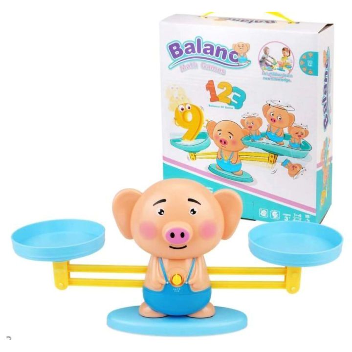 Waga Szalkowa Gra Edukacyjna ze Świnką – Nauka liczenia z prosiaczkami i kartami zadań | Nauka przez zabawę w równoważenie