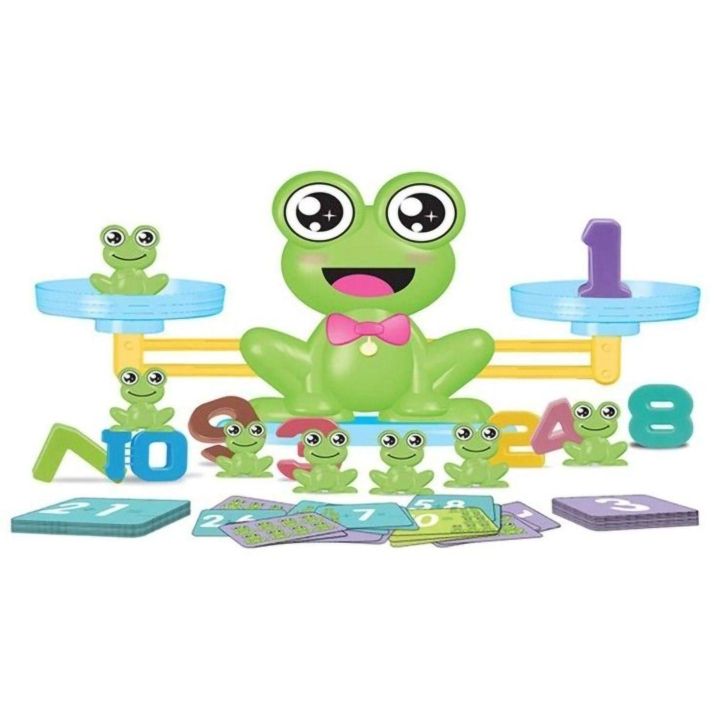 Waga Szalkowa Gra Edukacyjna z Żabką – Nauka liczenia z żabeczkami i kartami zadań | Dziecięce poznawanie równowagi przez zabawę