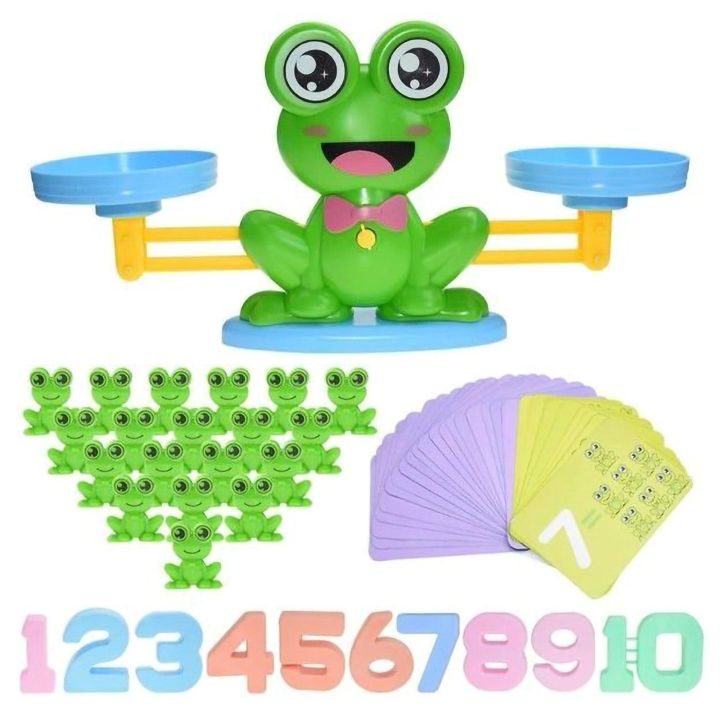 Waga Szalkowa Gra Edukacyjna z Żabką – Nauka liczenia z żabeczkami i kartami zadań | Dziecięce poznawanie równowagi przez zabawę