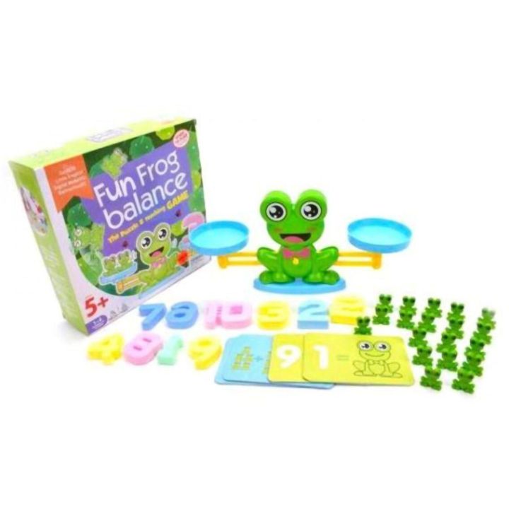Waga Szalkowa Gra Edukacyjna z Żabką – Nauka liczenia z żabeczkami i kartami zadań | Dziecięce poznawanie równowagi przez zabawę