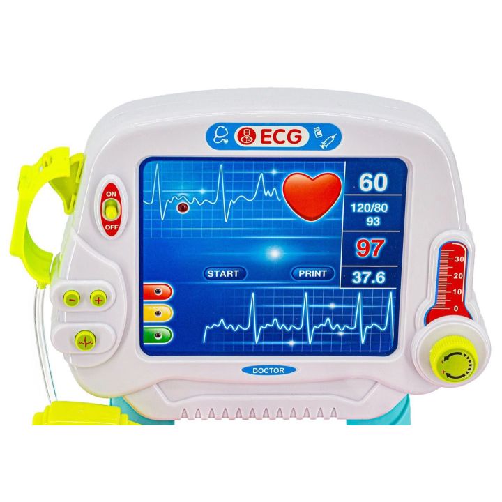 Różowy Wózek Lekarski dla Dzieci z Akcesoriami – Stetoskop, termometr i monitor EKG | Zabawa w doktora z pasją i troską