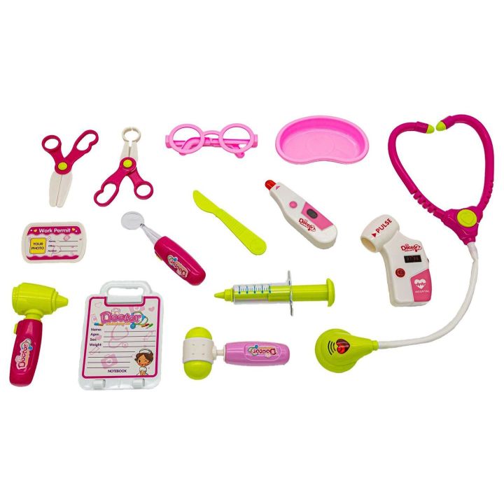 Różowy Wózek Lekarski dla Dzieci z Akcesoriami – Stetoskop, termometr i monitor EKG | Zabawa w doktora z pasją i troską
