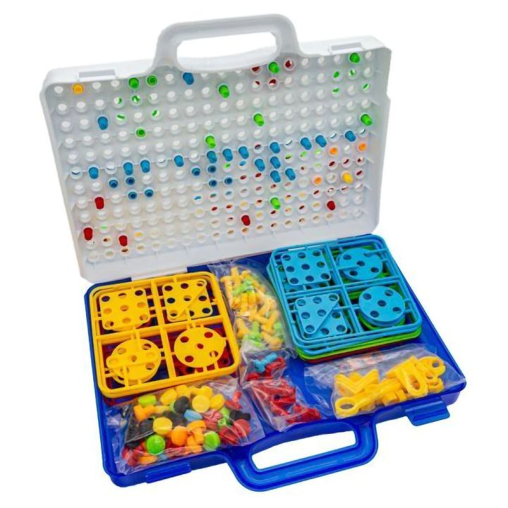 Mozaika Edukacyjna 3D z Wkrętarką – 237 elementów w walizce | Przestrzenne konstrukcje dla małych architektów