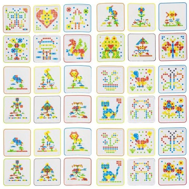 Mozaika 3D Edukacyjna 237 Elementów – Wkrętarka, skrzynka i szablony | Budowanie z inspiracją graficzną