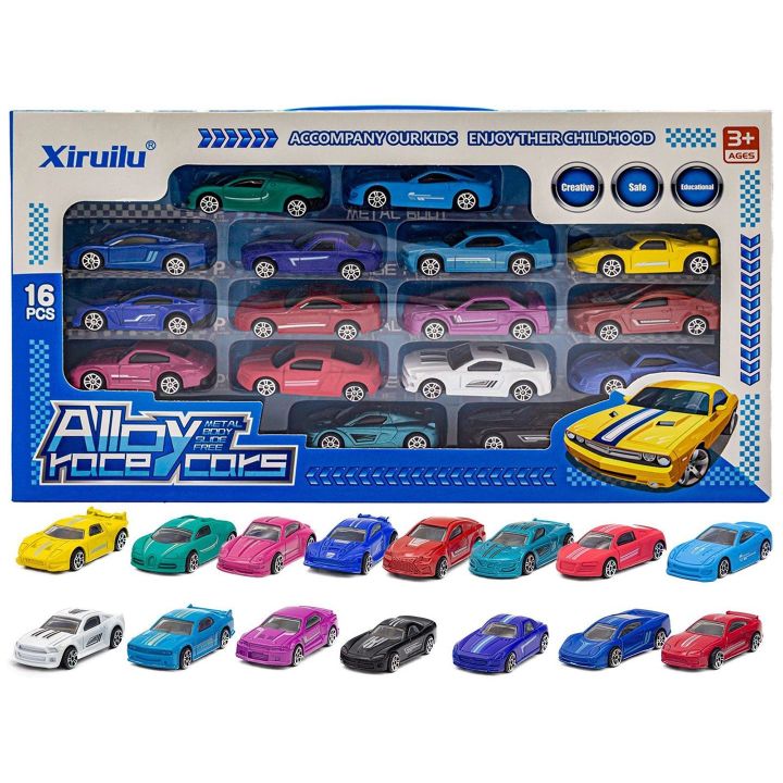 Metalowe Autka Resoraki Zestaw 16 Sztuk – Różne marki i kolory | Kolekcjonerska zabawa w wyścigi