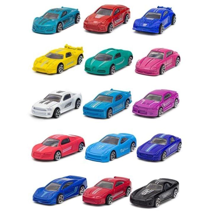 Metalowe Autka Resoraki Zestaw 16 Sztuk – Różne marki i kolory | Kolekcjonerska zabawa w wyścigi