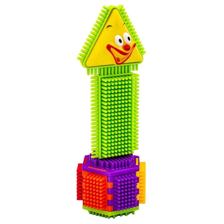 Klocki Jeżyki 170 Elementów – Zestaw konstrukcyjny w wiaderku, buźki i więcej kształtów | Kreatywna zabawa sensoryczna