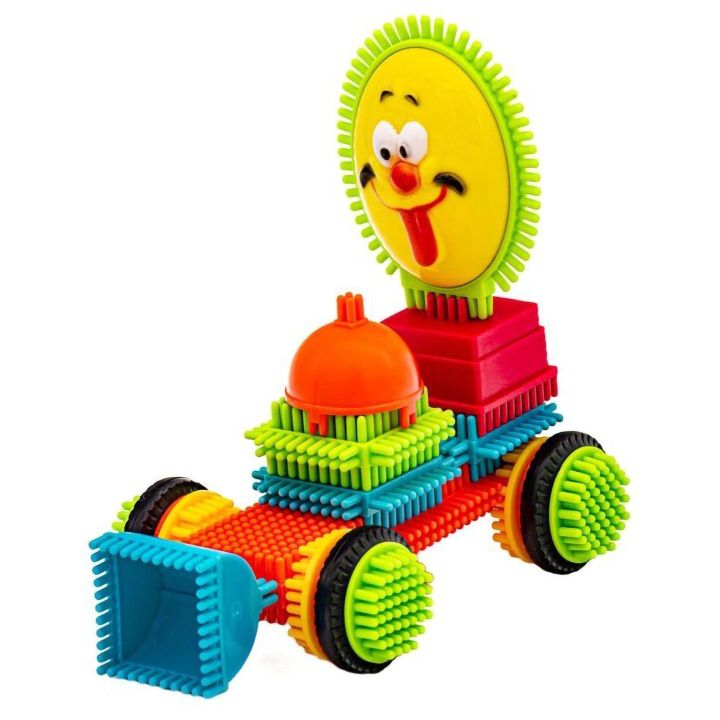 Klocki Jeżyki 170 Elementów – Zestaw konstrukcyjny w wiaderku, buźki i więcej kształtów | Kreatywna zabawa sensoryczna