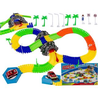 Flexible Track 144 Elementy – Giętki tor samochodowy z jaskinią | Nieograniczone konfiguracje wyścigowe