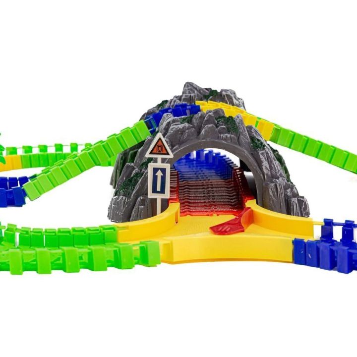 Flexible Track 144 Elementy – Giętki tor samochodowy z jaskinią | Nieograniczone konfiguracje wyścigowe