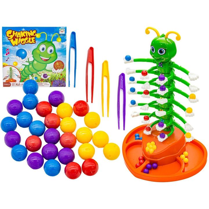 Tańcząca Gąsienica Gra Zręcznościowa – Pęsety, kuleczki i muzyka | Dynamiczna zabawa dla dzieci na precyzję
