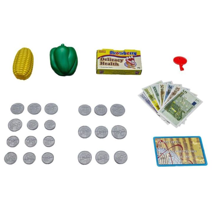 Kasa Sklepowa Biało-Czerwona dla dzieci Uniwersalna – Mikrofon, czytnik kodów, prawdziwa waga | Nauka zakupów przez zabawę