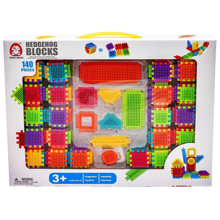 Klocki Jeżyki 140 Elementów – Zestaw Konstrukcyjny dla dzieci, w pudełku | Kolorowa wyobraźnia i rozwój manualny