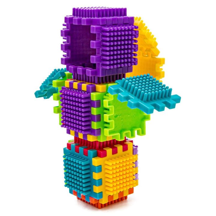 Klocki Jeżyki 140 Elementów – Zestaw Konstrukcyjny dla dzieci, w pudełku | Kolorowa wyobraźnia i rozwój manualny