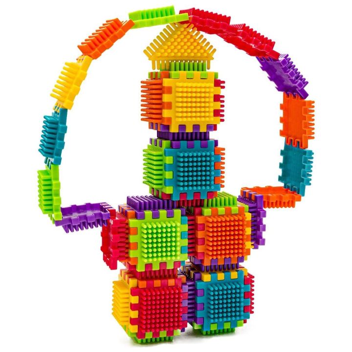 Klocki Jeżyki 140 Elementów – Zestaw Konstrukcyjny dla dzieci, w pudełku | Kolorowa wyobraźnia i rozwój manualny