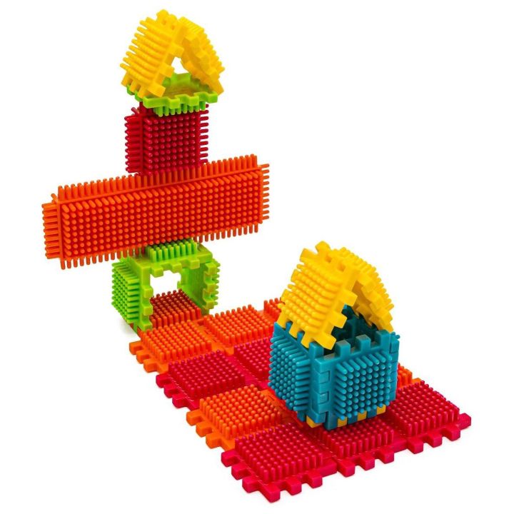 Klocki Jeżyki 140 Elementów – Zestaw Konstrukcyjny dla dzieci, w pudełku | Kolorowa wyobraźnia i rozwój manualny