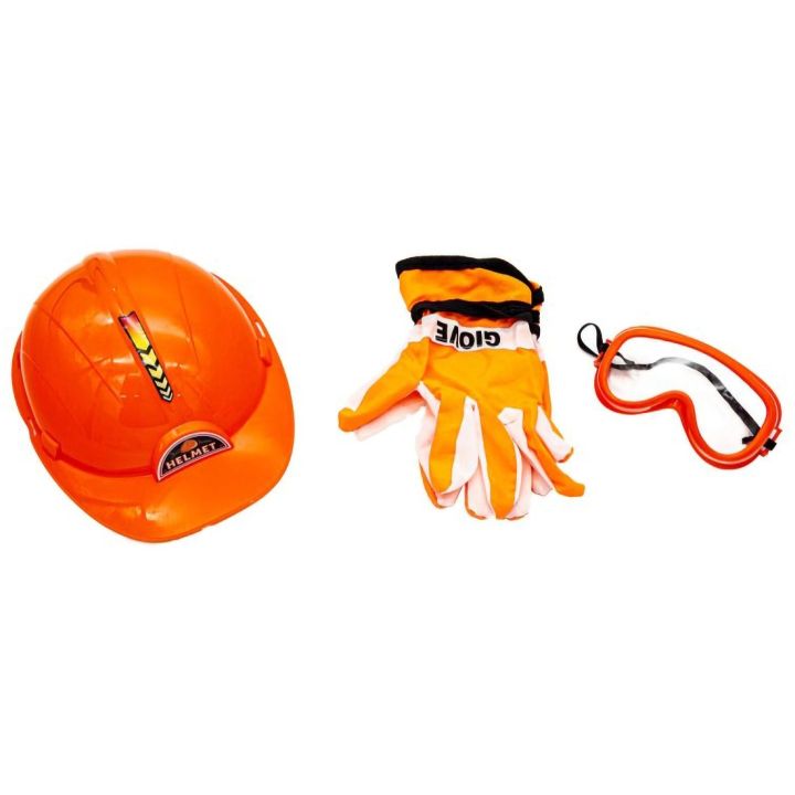 Piła Łańcuchowa z Wyposażeniem dla Dzieci – Ochronny Kask, okulary i rękawice BHP | Kompletny ekwipunek małego drwala