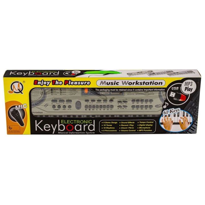 Prosty Keyboard dla Dzieci MQ-811 – 61 klawiszy, 10 rytmów, 16 barw z mikrofonem i USB | Music Workstation dla młodych artystów