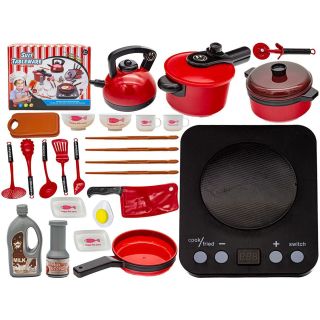 Zestaw Kuchenny do Gotowania – Płyta grzewcza z regulacją, czajnik i akcesoria | Kompletne wyposażenie małego szefa kuchni