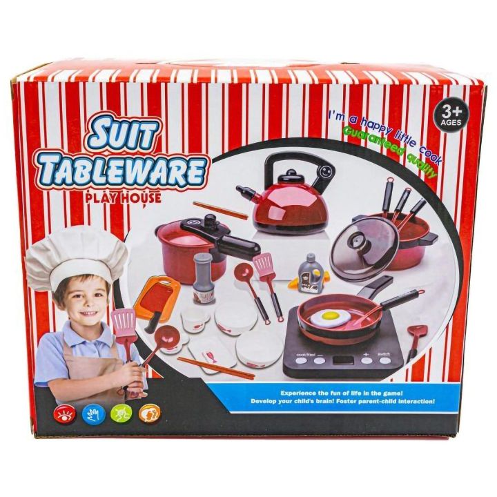 Zestaw Kuchenny do Gotowania – Płyta grzewcza z regulacją, czajnik i akcesoria | Kompletne wyposażenie małego szefa kuchni