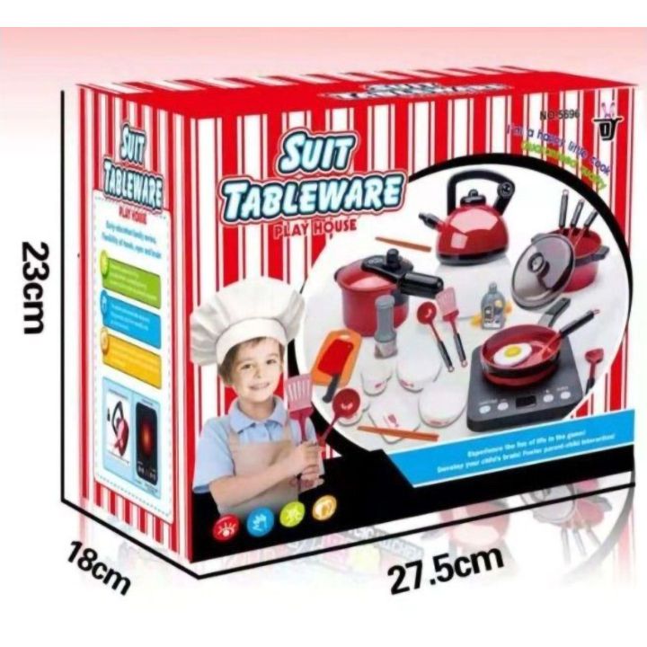 Zestaw Kuchenny do Gotowania – Płyta grzewcza z regulacją, czajnik i akcesoria | Kompletne wyposażenie małego szefa kuchni