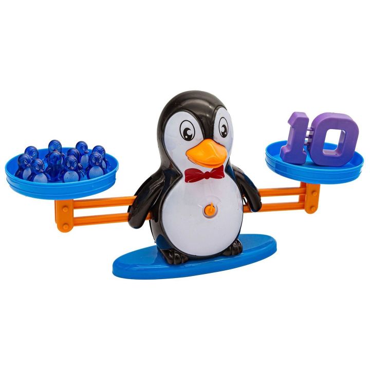 Waga Szalkowa Gra Edukacyjna z Pingwinkiem – Nauka liczenia z pingwiniątkami i kartami zadań | Równowaga liczb, gra z edukacją