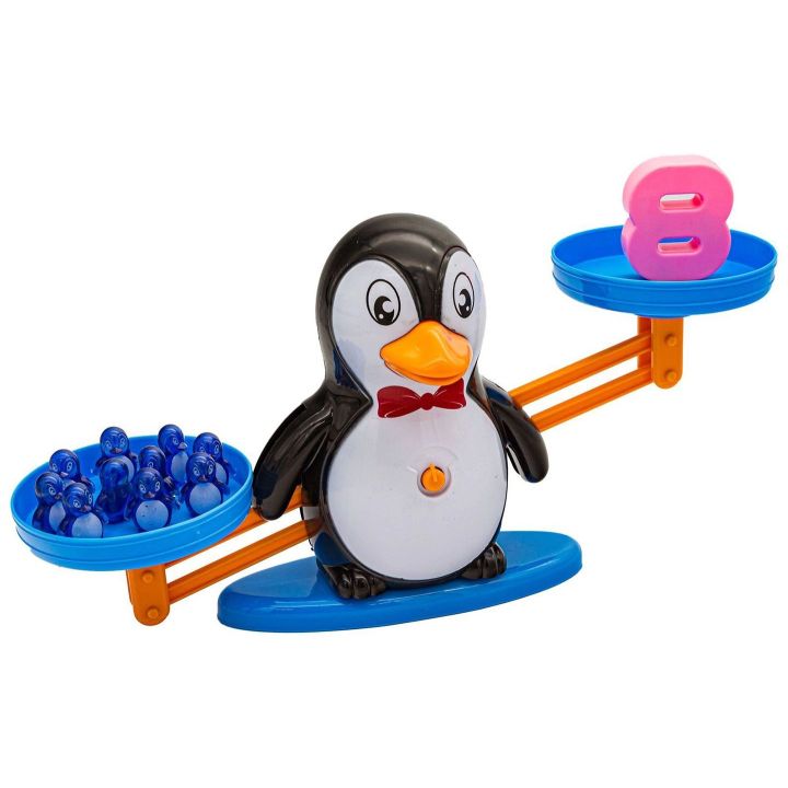 Waga Szalkowa Gra Edukacyjna z Pingwinkiem – Nauka liczenia z pingwiniątkami i kartami zadań | Równowaga liczb, gra z edukacją