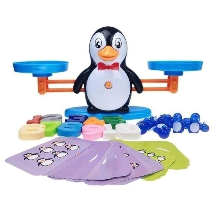 Waga Szalkowa Gra Edukacyjna z Pingwinkiem – Nauka liczenia z pingwiniątkami i kartami zadań | Równowaga liczb, gra z edukacją