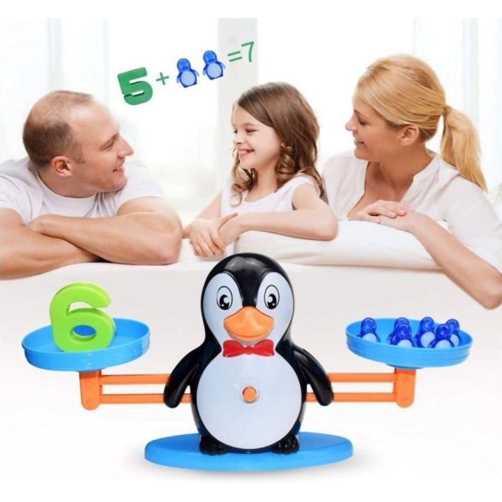 Waga Szalkowa Gra Edukacyjna z Pingwinkiem – Nauka liczenia z pingwiniątkami i kartami zadań | Równowaga liczb, gra z edukacją