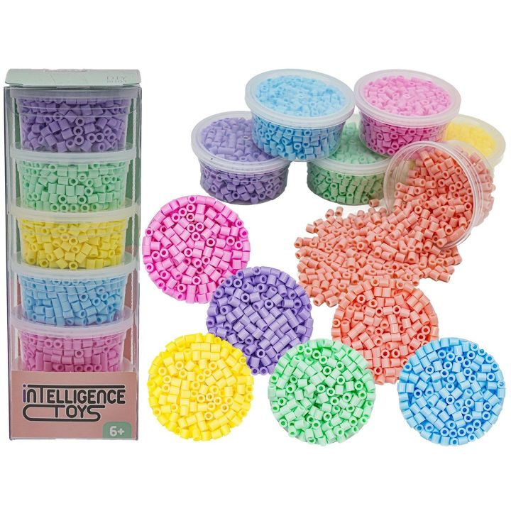 3000 Sztuk Pastelowe, Koraliki do Prasowanek – 6 kolorów do twórczych projektów | Organizacja i inspiracja w jednym