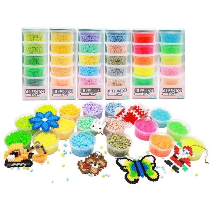 3000 Sztuk Pastelowe, Koraliki do Prasowanek – 6 kolorów do twórczych projektów | Organizacja i inspiracja w jednym