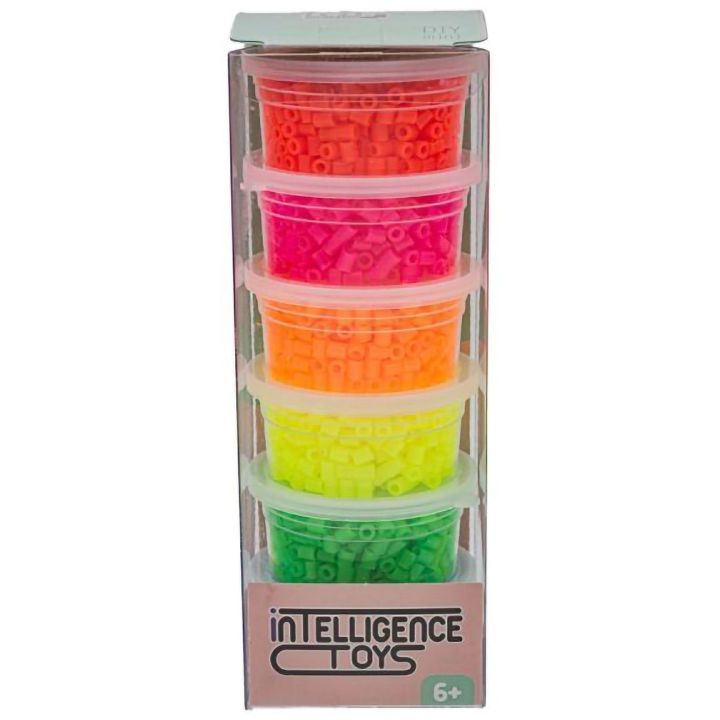 3000 Sztuk Żywe Fluorescencyjne, Koraliki do Prasowanek – 6 mocnych kolorów świecących po ciemku | Neonowa zabawa pełna energii