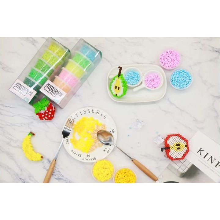 3000 Sztuk Żywe Fluorescencyjne, Koraliki do Prasowanek – 6 mocnych kolorów świecących po ciemku | Neonowa zabawa pełna energii