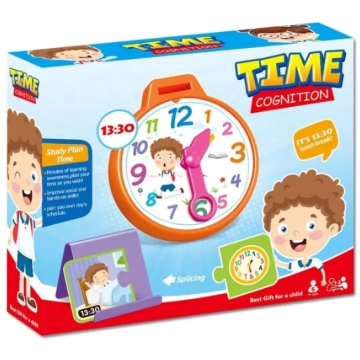 Zegar do Nauki Godzin Gra Edukacyjny  – Tarcza ze wskazówkami i 30 kart zadań | Gra Dopasowywania Godzin i Czynności
