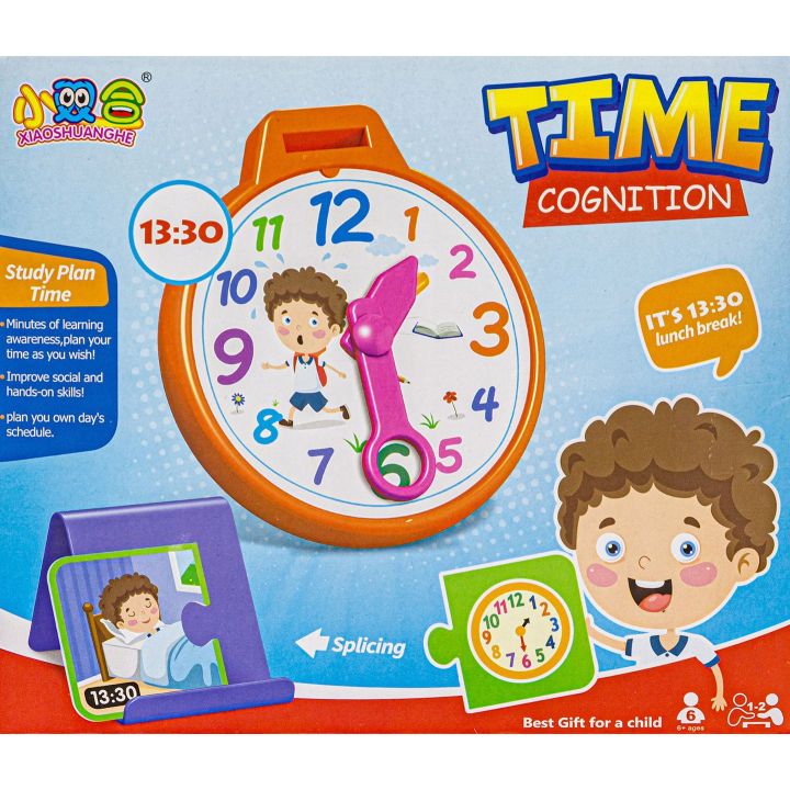Zegar do Nauki Godzin Gra Edukacyjny  – Tarcza ze wskazówkami i 30 kart zadań | Gra Dopasowywania Godzin i Czynności