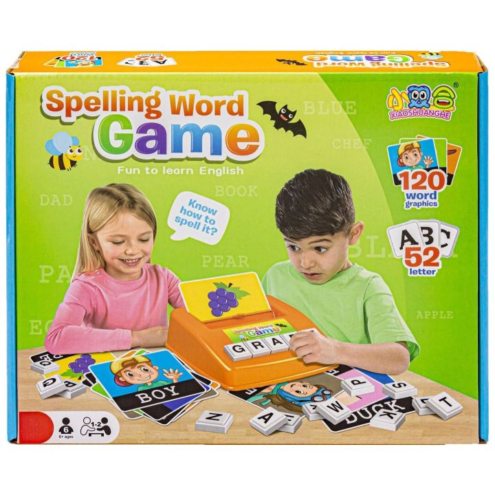 Dopasuj Literki Gra Edukacyjna – 120 kart obrazkowych + literki i podstawka |  Nauki języka angielskiego dla dzieci