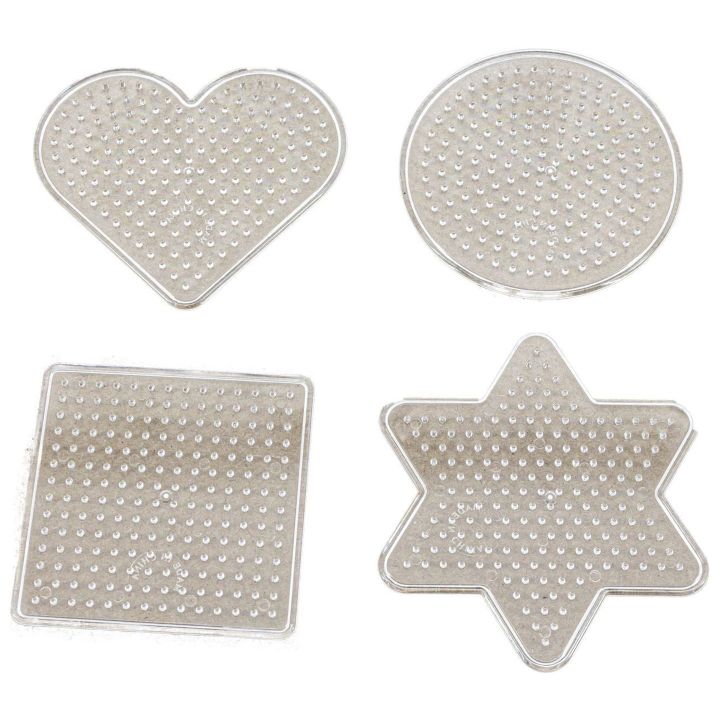 Podstawki 4 Kształty, do Koralikowych Prasowanek – Koło, Kwadrat, Serce, Gwiazda | Szablony uzupełniające do koralików