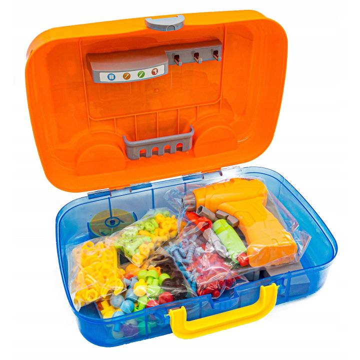 Mozaika Konstrukcyjna Zoo 251 Elementów – Wkrętarka i walizka podróżna | Zbuduj swoich ulubionych przyjaciół ze zwierzyńca