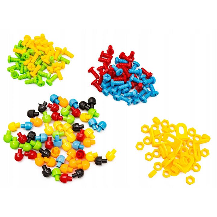 Mozaika Konstrukcyjna Zoo 251 Elementów – Wkrętarka i walizka podróżna | Zbuduj swoich ulubionych przyjaciół ze zwierzyńca