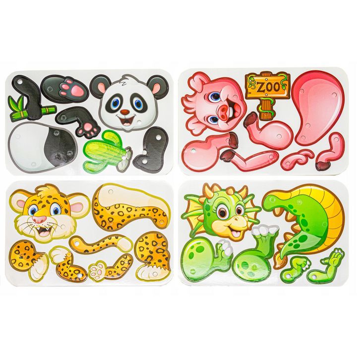 Mozaika Konstrukcyjna Zoo 251 Elementów – Wkrętarka i walizka podróżna | Zbuduj swoich ulubionych przyjaciół ze zwierzyńca