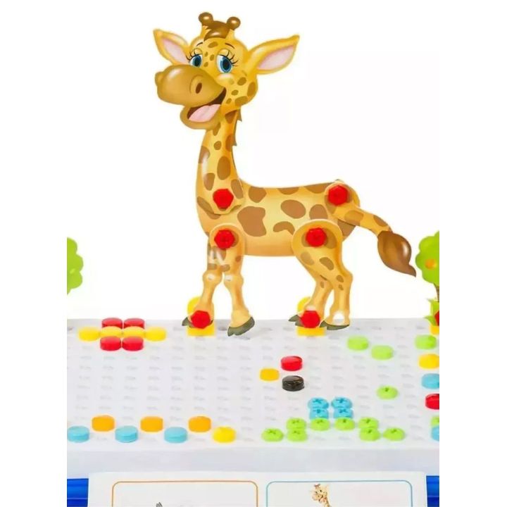 Mozaika Konstrukcyjna Zoo 198 Elementów – Wkrętarka i walizka | Afrykańska przygoda małego konstruktora